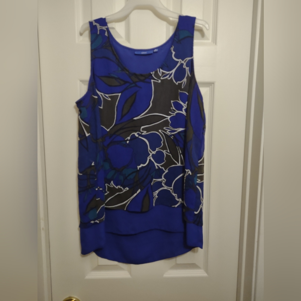 Indigo floral blouse